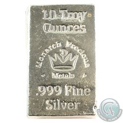 Monarch Hand Poured .999 Silver 10oz Bar (Tax Exempt)