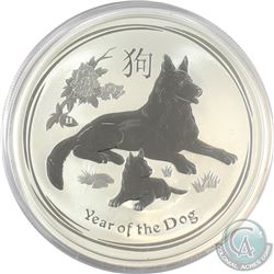 2018 Australia $2 Year of the Dog 2oz Fine Silver Coin (Tax Exempt) Capule containts scratches.