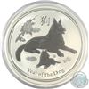 Image 1 : 2018 Australia $2 Year of the Dog 2oz Fine Silver Coin (Tax Exempt) Capule containts scratches.
