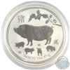 Image 1 : 2019 Australia $1 Year of the Pig 1oz. .999 Fine Silver Coin (Tax Exempt)