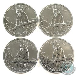 4x 2012 Canada $5 Wildlife - Cougar 1oz. Silver (TAX Exempt) 4pcs.