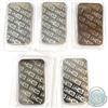 Image 2 : 5x Johnson Matthey 1oz Fine Silver Bars with JM Logo Reverse (Tax Exempt) Toned. 5pcs.