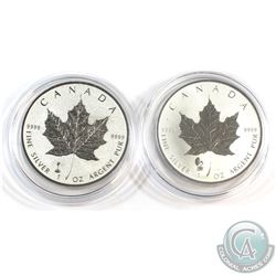 2018 Edison Light Bulb & 2019 Edison Phonograph Canada $5 Privy Silver Maples (Tax Exempt) 2pcs.