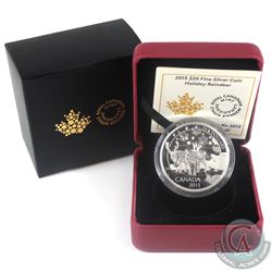 2015 Canada $20 Holiday Reindeer Fine Silver Coin (TAX Exempt)
