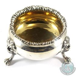 Vintage 1951 'London' Nayler Brothers Sterling Silver Footed Master Salt Cellar.  Weighs a total of 
