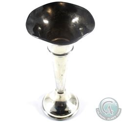 Vintage 1961 'Birmingham' Roberts & Dore Sterling Silver Fluted Vase.  Total weight of 56.27 grams.