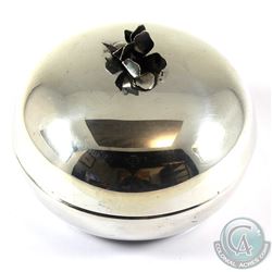 Vintage International Sterling Trinket Box with Floral Finial.  Total weight of 99.17 grams.