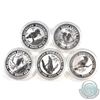 Image 1 : 1991-1995 Australia 1oz Silver Kookaburra’s in original Mint Capsules, BU Condition. (Tax Exempt)   