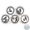 Image 1 : 1996-2000 Australia 1oz Silver Kookaburra’s in original Mint Capsules, BU Condition.  (Tax Exempt)  
