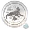 Image 1 : 2018 Australia $8 Year of the Dog 5oz .999 Fine Silver Coin in Capsule (Scratches on capsule). (TAX 