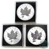 Image 1 : 2016 Canada $5 1oz .9999 Fine Silver Privy Maple Leafs in Square Capsules - Wolf, Yin Yang & V Tank 