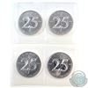 Image 1 : 2013 Canada $5 1oz .9999 Fine Silver 25th Anniversary Maple Leafs in Sealed Sheet. 4pcs (TAX Exempt)