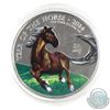 Image 1 : 2014 Great Britain 2 Pound 1oz Coloured Year of the Horse Fine Silver Coin(Scuffed capsule).