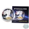 Image 1 : 2018 USA 1oz NASA 60th Anniversary Coloured Eagle in Capsule with COA. (TAX Exempt)