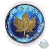 Image 1 : 2014 Canada 1oz Gold & Ruthenium Plated Blue Coloured Fine Silver Maple Leaf in Capsule (Scuffed cap