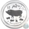 Image 1 : 2019 Australia 2oz Year of the Pig .999 Fine Silver Coin in Capsule (Light scratches on capsule). (T