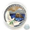 Image 1 : 2014 Armenia 1oz Coloured Noah's Ark .999 Fine Silver Coin in Capsule (Coin toned, capsule scratched