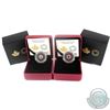 Image 1 : 2018 Canada $5 Birthstones Fine Silver Coins with Swarovski Crystal - April & July. 2pcs (TAX Exempt