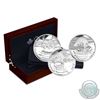 Image 1 : 2016 Canada Reflections of Wildlife 3-coin Fine Silver Set in Deluxe Case (COA for grizzly bear is i