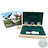 Image 1 : 2013-2014 $10 Ducks of Canada 3-coin Fine Silver Deluxe Box Set & Caller (Wood duck capsule is scrat
