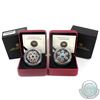 Image 1 : 2009 Canada $20 Blue Crystal Snowflake & 2011 $20 Emerald Crystal Snowflake Fine Silver Coins (2011 