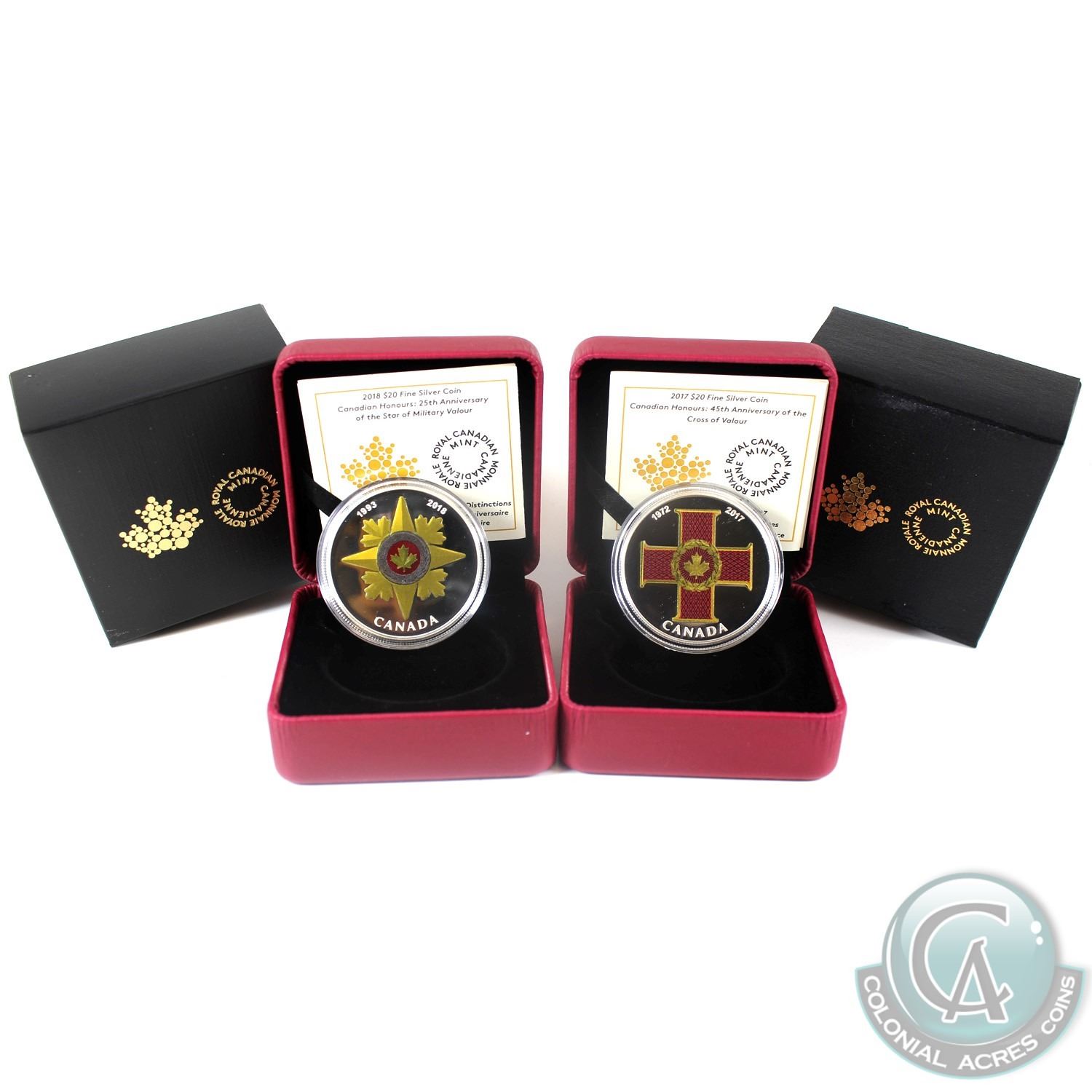 2017 & 2018 Canada 20 Canadian Honours Fine Silver Coins 2017 45th