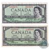 Image 1 : Devil's Face 1954 $1 Canada, Coyne-Towers & Beattie-Coyne, Devils Face Notes. 2pcs.