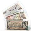 Image 1 : Lot of 3x Bank of Canada $100 Notes - 1954 BC-43b prefix B/J, 1975 BC-52b prefix AJL & 1988 BC-60c p