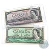 Image 1 : 1954 $1 BC-37b-i, Neat Number Serial K/Z4444644 & 1954 $10 BC-40b, Near Number Serial G/V4844444. 2p