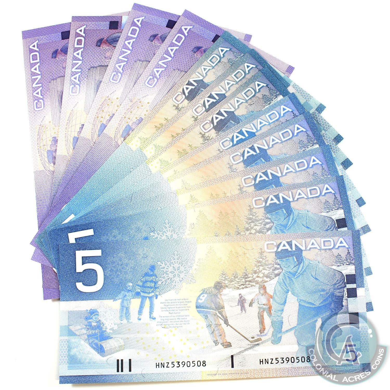All Canadian Notes Lot of 12x $5 & $10 Bank of Canada Journey Series Banknotes all ...