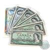 Image 1 : Estate Lot of 6x Bank of Canada $1 & $5 Replacement Notes. You will receive 1954 $1 BC-37bA-i prefix