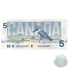 Image 1 : 1986 $5 BC-56a Bank of Canada Note Serial Number ENA2690397 AU-UNC.