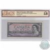 Image 1 : Replacement BC-40bA 1954 Bank of Canada $10, Beattie-Rasminsky Replacement, *UT 0229254 BCS F-18