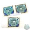 Image 1 : Lot of 3x 1944 Germany Allied Occupation Military 1 Mark Notes. 3pcs