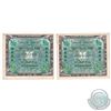 Image 1 : Lot of 2x 1944 Germany Allied Occupation Military 1/2 Mark Notes. 2pcs