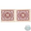 Image 2 : Lot of 2x 1944 Germany Allied Occupation Military 1/2 Mark Notes. 2pcs