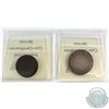 Image 2 : 1861 N.S Small Bud 1-cent EF-40 & 1874 NFLD 50-cent VG-8. Both coins have been certified by ICCS. 2p