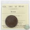 Image 1 : 1861 New Brunswick 1-cent ICCS Certified MS-60 Brown