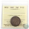 Image 1 : 1885 Newfoundland 20-cent  ICCS Certified F-12.