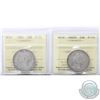 Image 1 : 1881 Newfoundland 50-cent ICCS Certified F-12 & 1882H Newfoundland 50-cent ICCS F-15. 2pcs