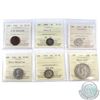 Image 1 : 1910-1965 Canada ICCS Certified coins: 1949 1-cent A to Denticle VF-30, 1908 Small 8 5-cent VF-20, 1