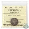 Image 1 : 1886 Canada 10-cent Large Knob 6 Obverse 5 ICCS Certified VF-20