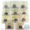 Image 1 : Group Lot of 11x Commemorative 1992-2017 Canada 25-cent ICCS Certified - 2x 1992 Yukon MS-65, 1992 N
