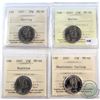 Image 1 : 4x 2007 Canada 25-cent ICCS Certified MS-66 - Curling, Hockey, Biathlon & Wheelchair Curling. 4pcs