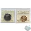 Image 1 : 2010 Canada Saskatchewan Roughriders $1 MS-66 & 1973 Canada Nickel $1 PL-67. Both coins have been ce