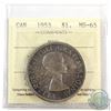 Image 1 : 1953 Silver $1  NSF ICCS Certified MS-65.