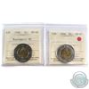 Image 1 : 1998 Canada $2 ICCS Certified MS-66 NBU & 2006 Canada $1 ICCS Certified MS-65. 2pcs.