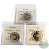Image 1 : 2007, 2008, 2009 Canada Silver $2 ICCS Certified PF-68 Ultra Heavy Cameo. 3pcs.