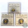 Image 2 : 2007, 2008, 2009 Canada Silver $2 ICCS Certified PF-68 Ultra Heavy Cameo. 3pcs.