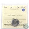 Image 1 : 2011 Canada 10-cent ICCS Certified MS-67